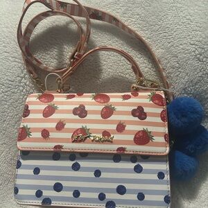 Betsey Johnson Strawberry and Polka Dot Crossbody Bag